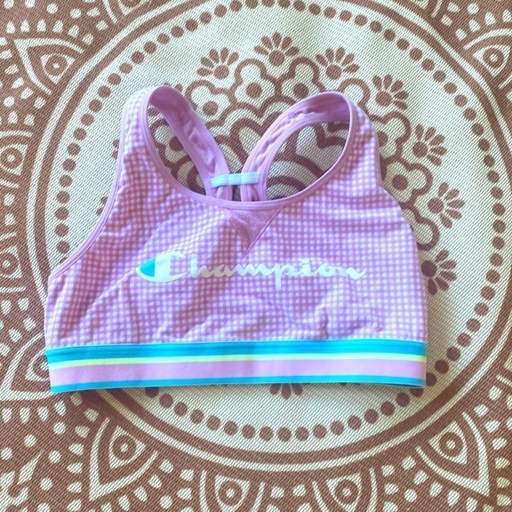 Champion Pink Checkered Sports Bra